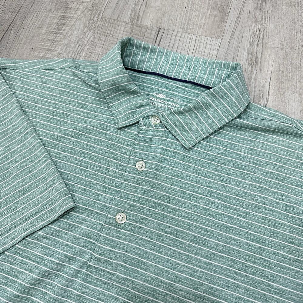 Vineyard Vines Palmero OTG On The Go Polo Mens Large Green Striped Shirt Preppy